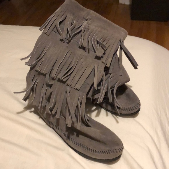 Never worn three layer fringe boots - Picture 1 of 3